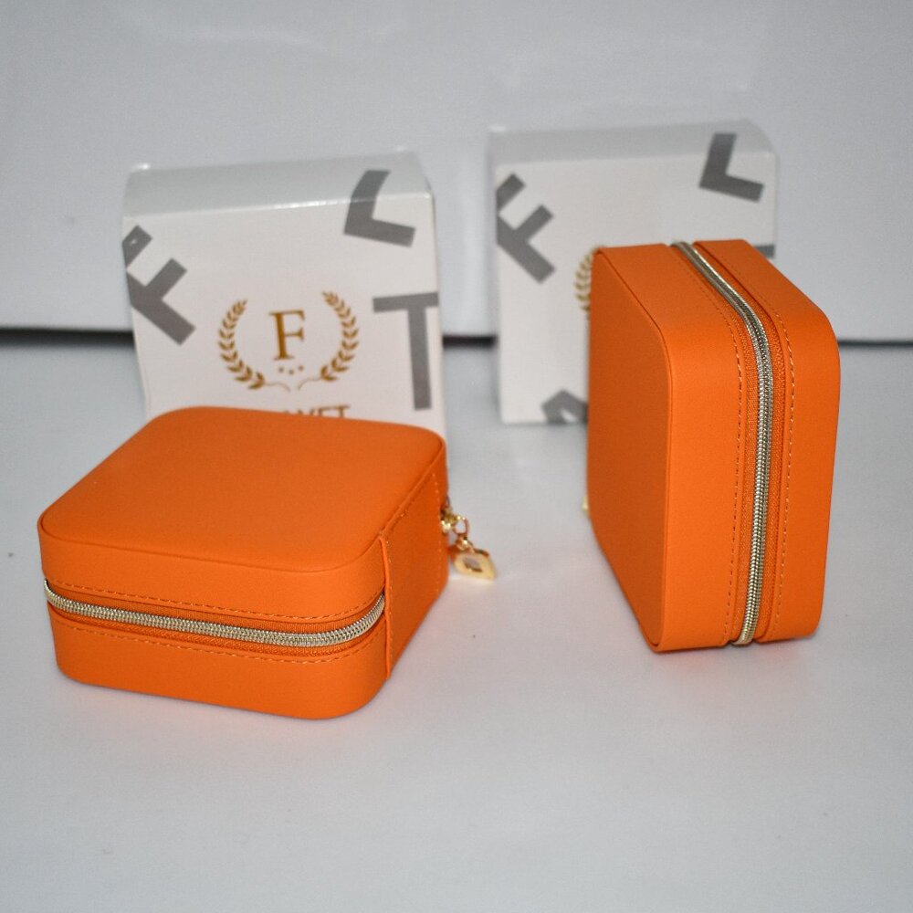 NIB Set of TWO KEINE MARKE Travel Jewelry Organizer in Orange - Picture 4 of 5